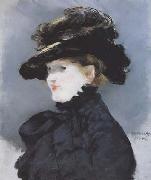Edouard Manet Mery Lauent au chapeau noir Pastel (mk40) Sweden oil painting reproduction